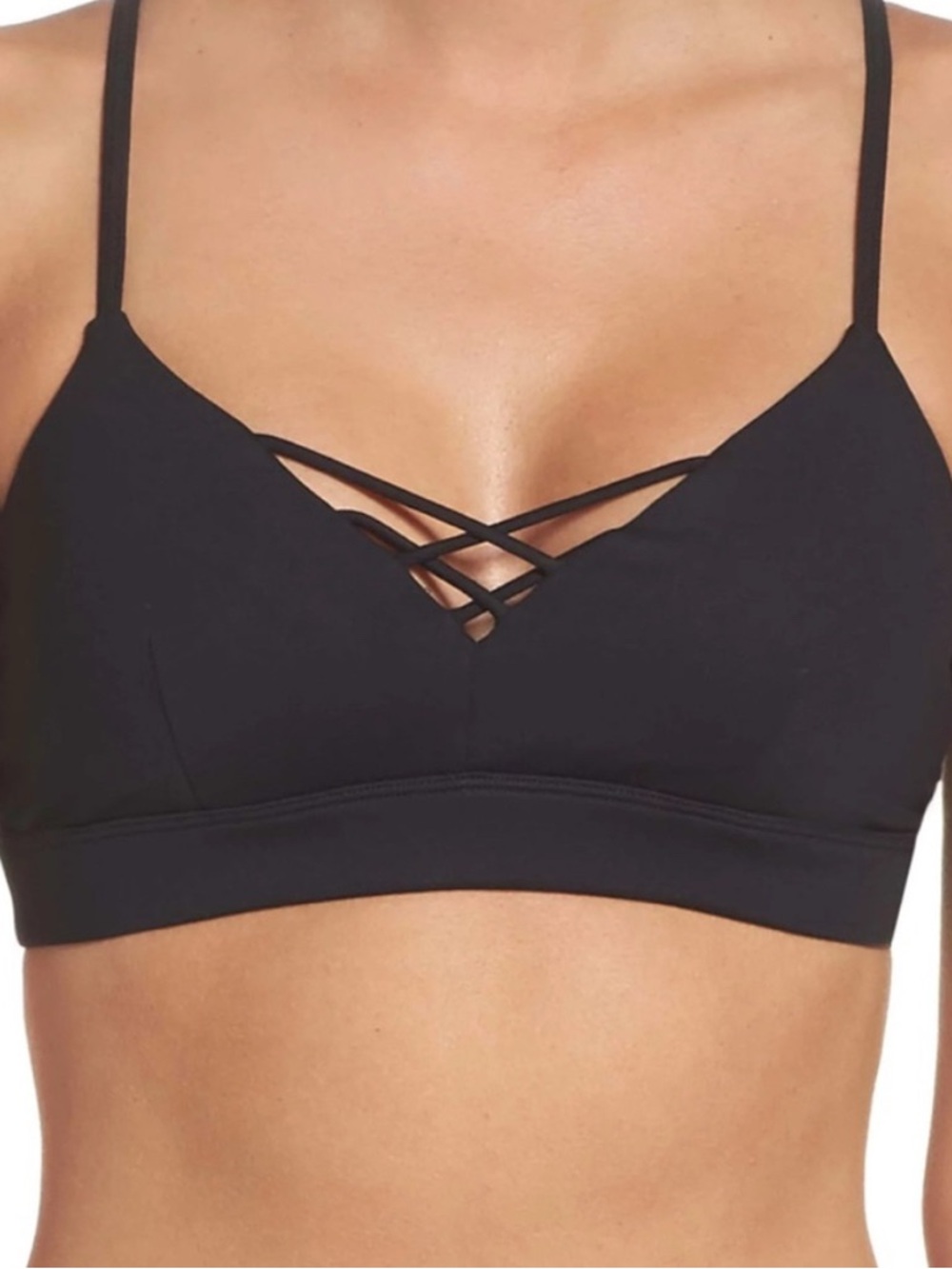 ALO Yoga Black Criss Cross Strappy Bralette
